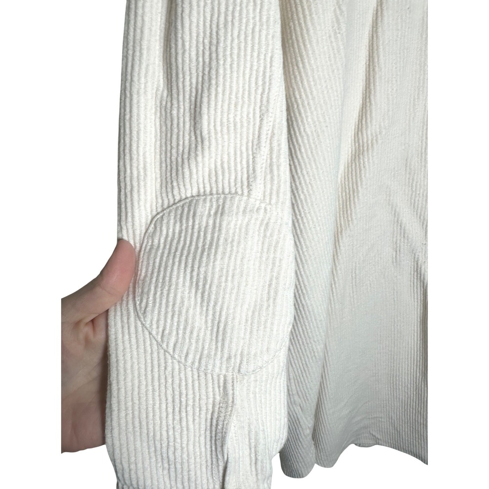 Pilcro Anthropologie Corduroy Shirt Dress Ivory Oversized Button Front S - Picture 5 of 9